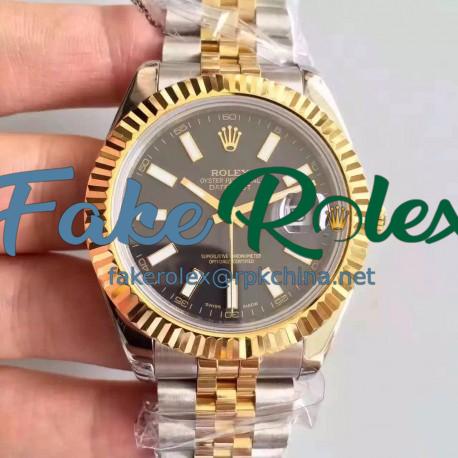 Replica Rolex Datejust 41 126333 41MM NF Stainless Steel & Yellow Gold Black Dial Swiss 2836-2