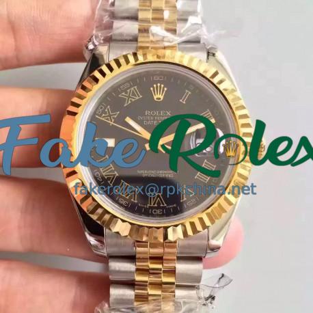 Replica Rolex Datejust 41 126333 41MM NF Stainless Steel & Yellow Gold Black Dial Swiss 2836-2