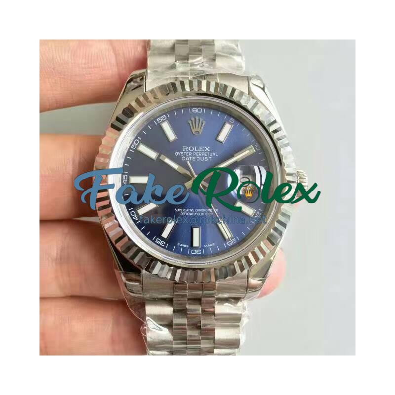 Replica Rolex Datejust II 116334 41MM NF Stainless Steel Blue Dial Swiss 2836-2