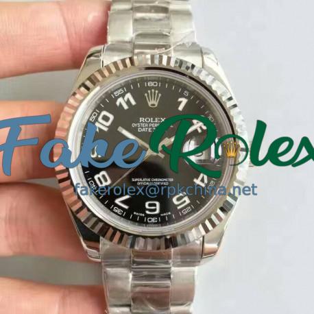 Replica Rolex Datejust II 116334 41MM NF Stainless Steel Black Dial Swiss 2836-2