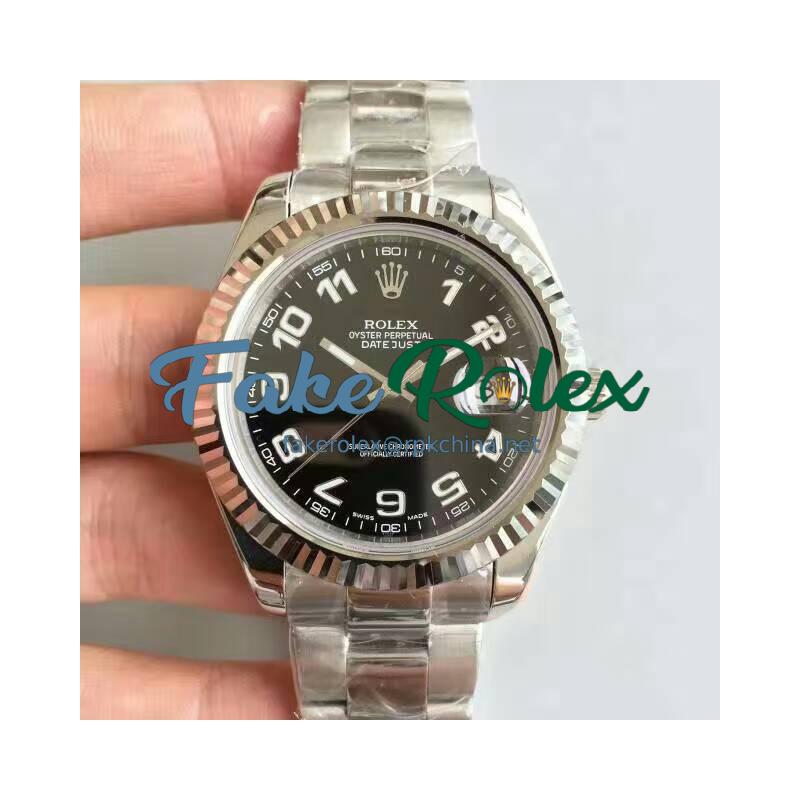 Replica Rolex Datejust II 116334 41MM NF Stainless Steel Black Dial Swiss 2836-2