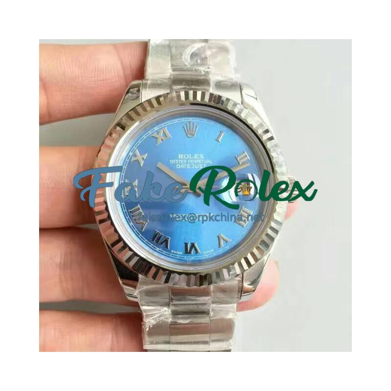 Replica Rolex Datejust II 116334 41MM NF Stainless Steel Blue Dial Swiss 2836-2