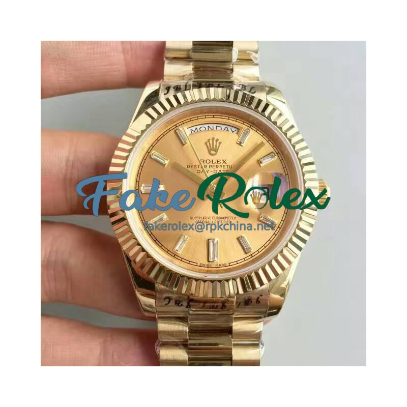 Replica Rolex Day-Date 40 228238 40MM KW Yellow Gold Champagne Dial Swiss 3255