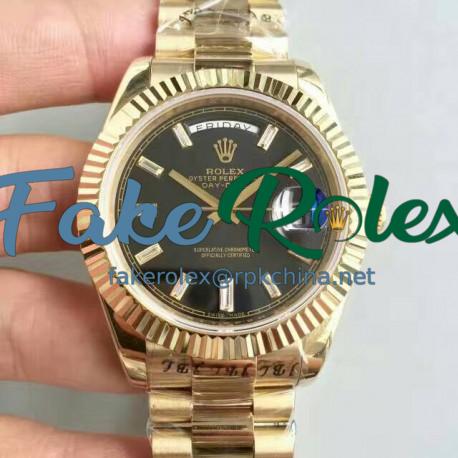 Replica Rolex Day-Date 40 228238 40MM KW Yellow Gold Black Dial Swiss 3255