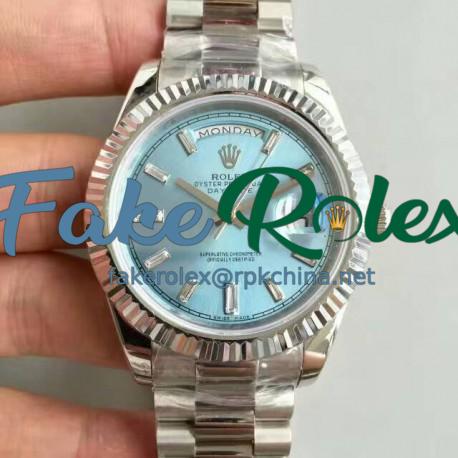 Replica Rolex Day-Date 40 228239 40MM KW Stainless Steel Blue Dial Swiss 3255