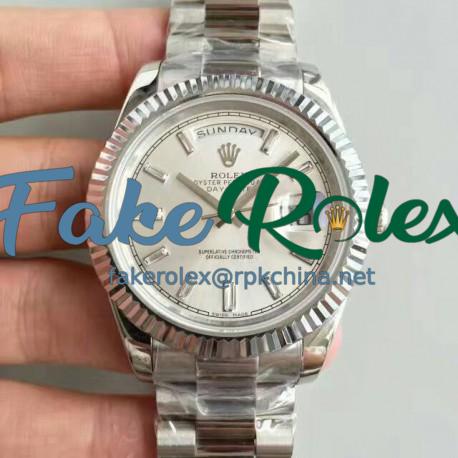 Replica Rolex Day-Date 40 228239 40MM KW Stainless Steel Sundust Dial Swiss 3255