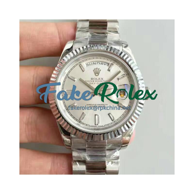 Replica Rolex Day-Date 40 228239 40MM KW Stainless Steel Sundust Dial Swiss 3255