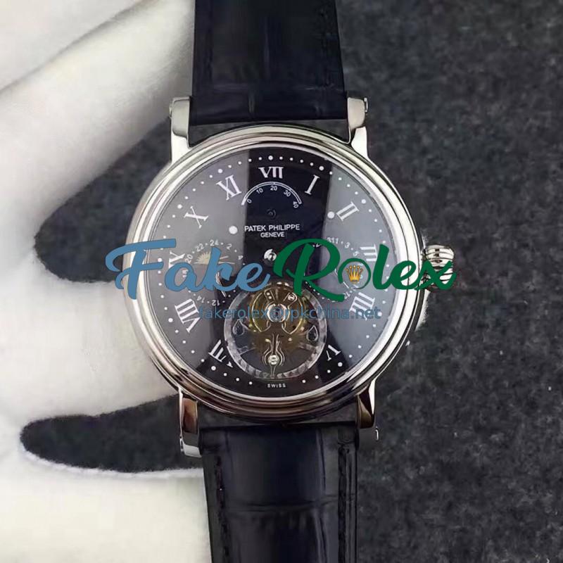 Replica Patek Philippe Grand Complication Tourbillon Stainless Steel Black Dial Swiss Tourbillon