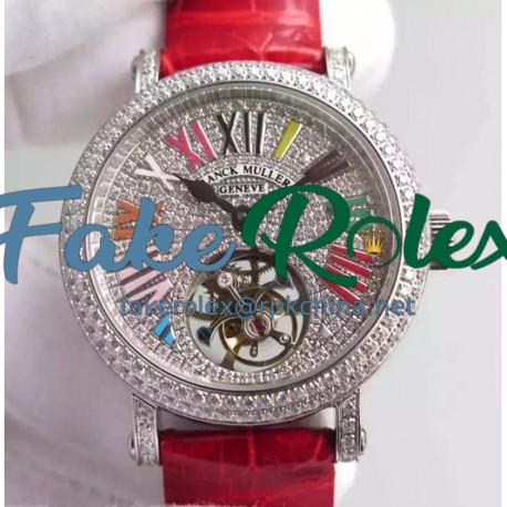 Replica Franck Muller Color Dreams Tourbillon Imperial Stainless Steel & Diamonds Diamonds Dial Swiss Tourbillon