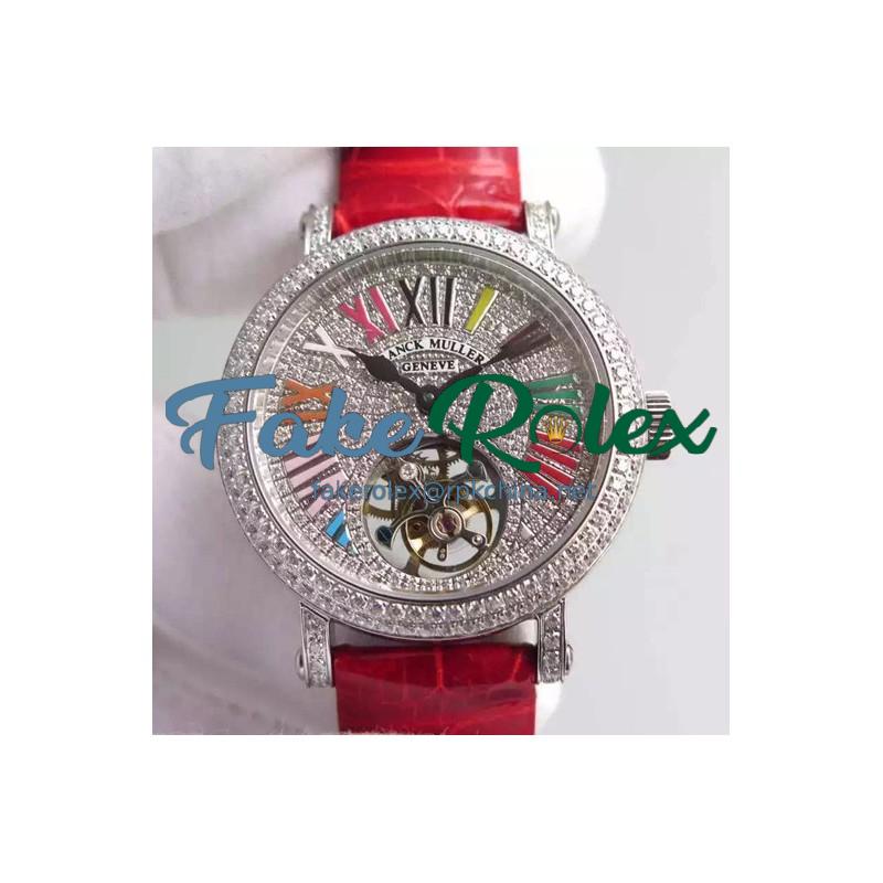 Replica Franck Muller Color Dreams Tourbillon Imperial Stainless Steel & Diamonds Diamonds Dial Swiss Tourbillon