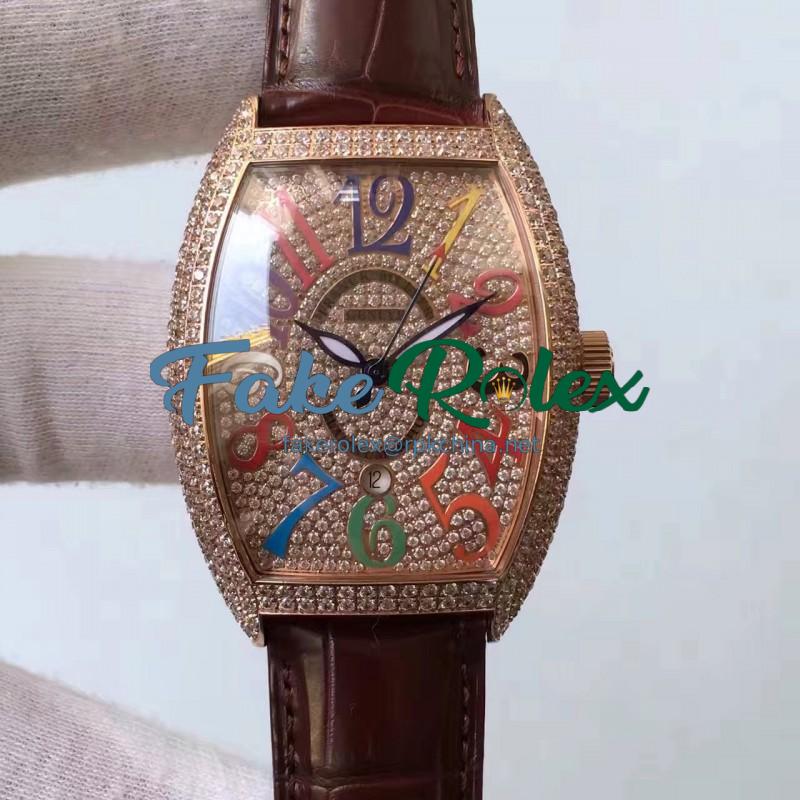 Replica Franck Muller Color Dreams FM 5850 SC D CD 5N Rose Gold & Diamonds Diamonds Dial Swiss 2824-2