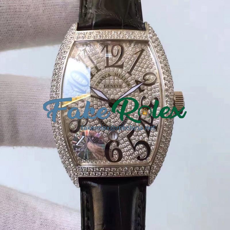 Replica Franck Muller FM 8880 SC DT D6 CD OG Stainless Steel & Diamonds Diamonds Dial Swiss 2824-2