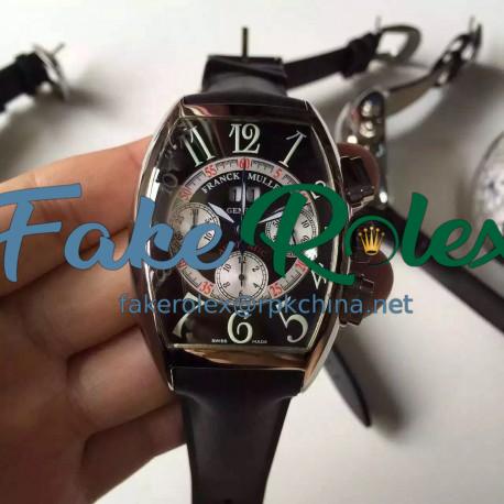 Replica Franck Muller Cintree Curvex Chronograph FM 7850 CC GG Stainless Steel Black Dial Swiss 7753