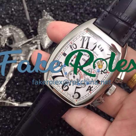 Replica Franck Muller Cintree Curvex Chronograph FM 8880 CC AT Stainless Steel White Dial Swiss 7753