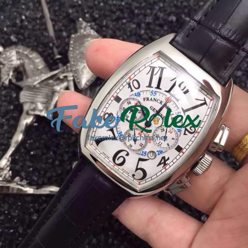 Replica Franck Muller Cintree Curvex Chronograph FM 8880 CC AT Stainless Steel White Dial Swiss 7753