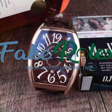 Replica Franck Muller Cintree Curvex FM 5850 SC D CD 5N Rose Gold Brown Dial Swiss 2824-2