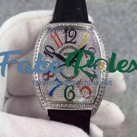 Replica Franck Muller Cintree Curvex Color Dreams FM 8880 SC DT D6 CD OG Stainless Steel & Diamonds Diamonds & Color Dial Swiss 