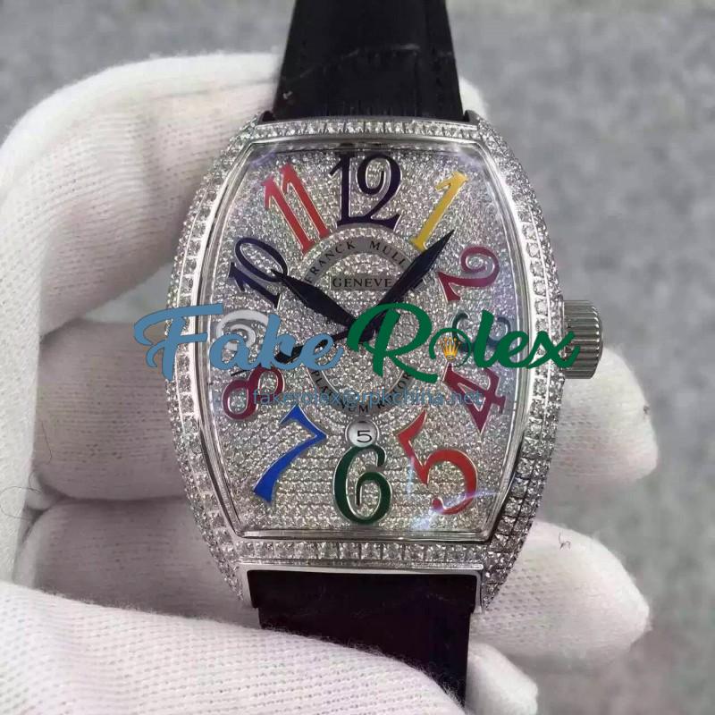 Replica Franck Muller Cintree Curvex Color Dreams FM 8880 SC DT D6 CD OG Stainless Steel & Diamonds Diamonds & Color Dial Swiss 