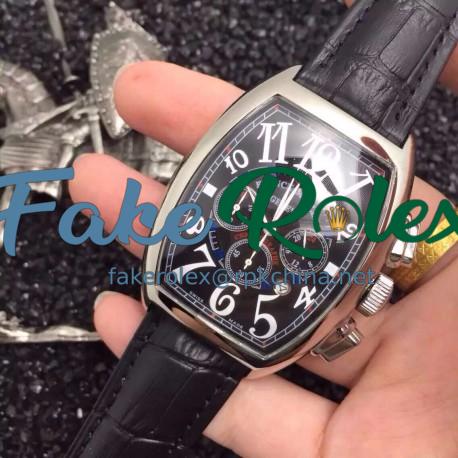 Replica Franck Muller Cintree Curvex Chronograph FM 8880 CC AT Stainless Steel Black Dial Swiss 7753