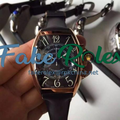 Replica Franck Muller Casablanca Chronograph FM 8880 C CC Rose Gold Black Dial Swiss 7753