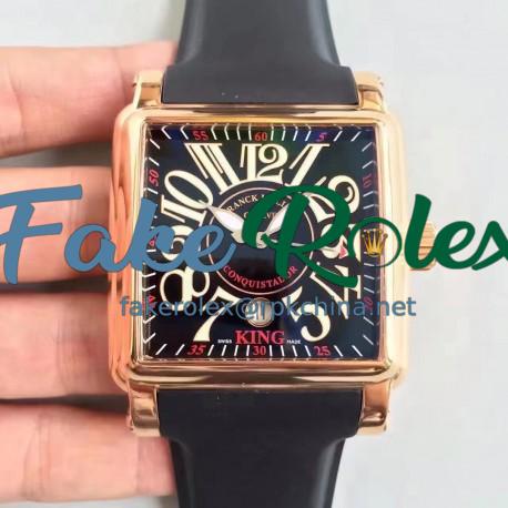 Replica Franck Muller Conquistador Cortez King 10000KSC ZX Rose Gold Black Dial Swiss 2824-2