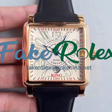 Replica Franck Muller Conquistador Cortez King 10000KSC ZX Rose Gold White Dial Swiss 2824-2