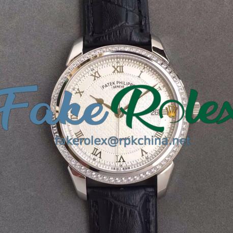 Replica Patek Philippe Calatrava 5296 Stainless Steel & Diamonds White Dial Swiss 324SC