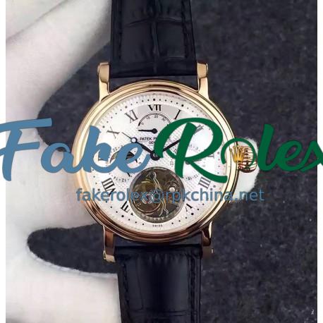 Replica Patek Philippe Grand Complication Tourbillon Rose Gold White Dial Swiss Tourbillon