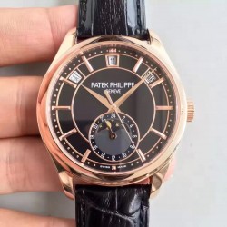 Replica Patek Philippe Annual Calendar 5205R-010 Rose Gold Black Dial Swiss 324SQALU 24H/206