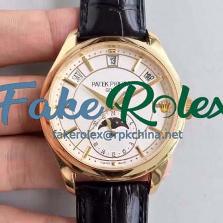 Replica Patek Philippe Annual Calendar 5205G-001 Yellow Gold White Dial Swiss 324SQALU 24H/206