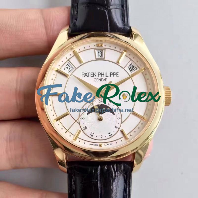 Replica Patek Philippe Annual Calendar 5205G-001 Yellow Gold White Dial Swiss 324SQALU 24H/206