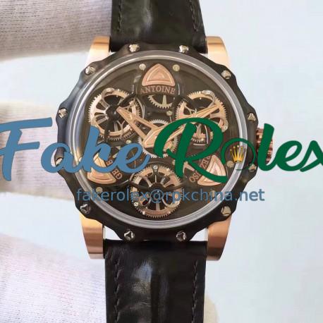 Replica Antoine Preziuso Tourbillon of Tourbillons Rose Gold Black Dial AFP-TTR-3X