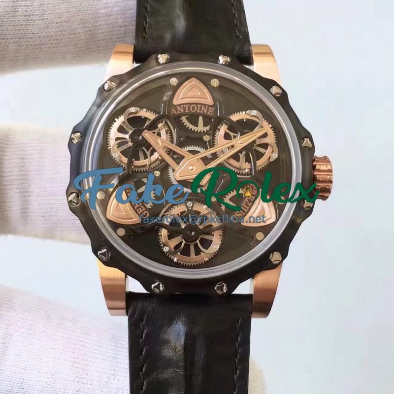 Replica Antoine Preziuso Tourbillon of Tourbillons Rose Gold Black Dial AFP-TTR-3X