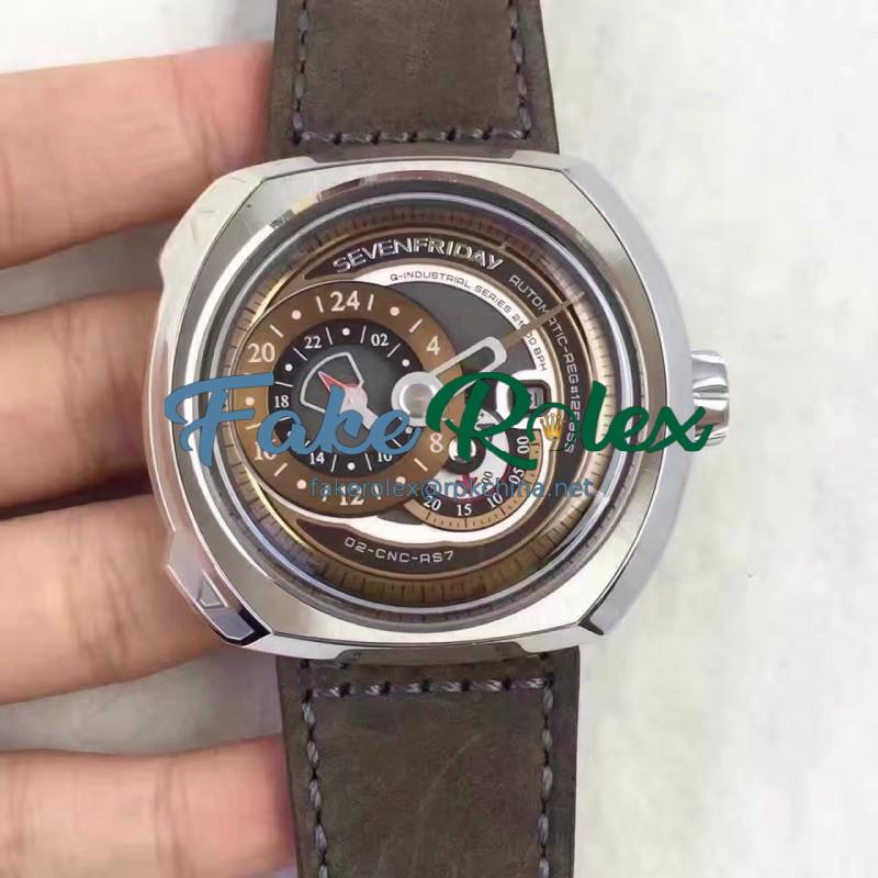 Replica SevenFriday Q Series Q2/01 Stainless Steel Brown Dial Miyota 8219