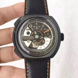 Replica SevenFriday V Series V3/02 Gulf Run Limited Edition PVD Carbon Fiber Dial Miyota 82S7