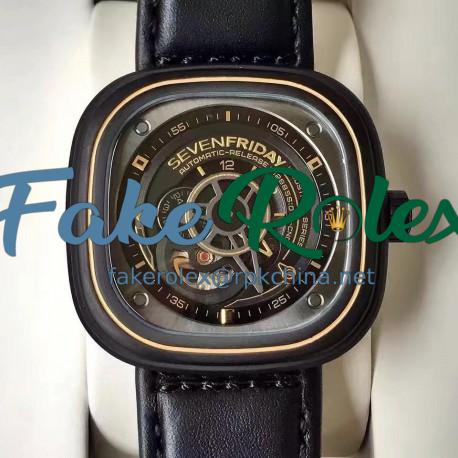 Replica SevenFriday P Series P2/02 PVD Black Dial Miyota 82S7