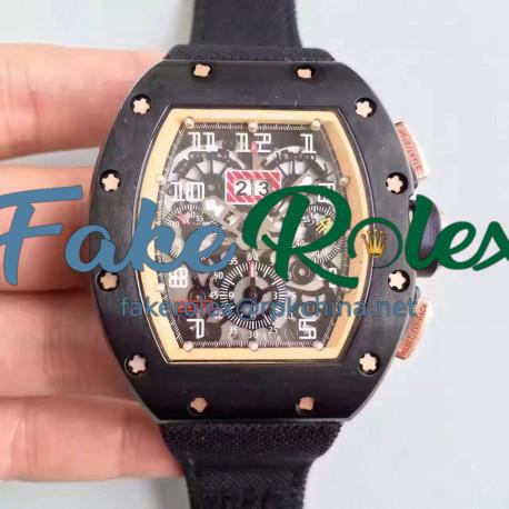 Replica Richard Mille RM011-FM Ceramic Yellow Skeleton Dial Swiss 7750