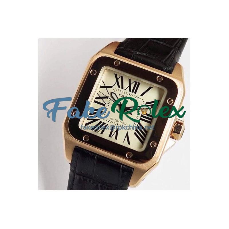 Replica Cartier Santos 100 XL Rose Gold Swiss 2836-2