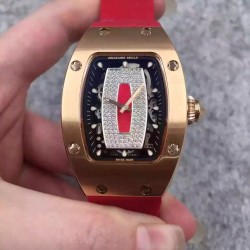 Replica Richard Mille RM07 Ladies Rose Gold Orange & Diamonds Dial M6T51