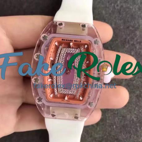 Replica Richard Mille RM07 Ladies Sapphire Orange & Diamonds Dial M6T51