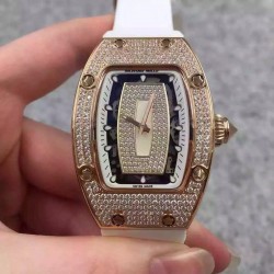 Replica Richard Mille RM07 Ladies Rose Gold & Diamonds White & Diamonds Dial M6T51