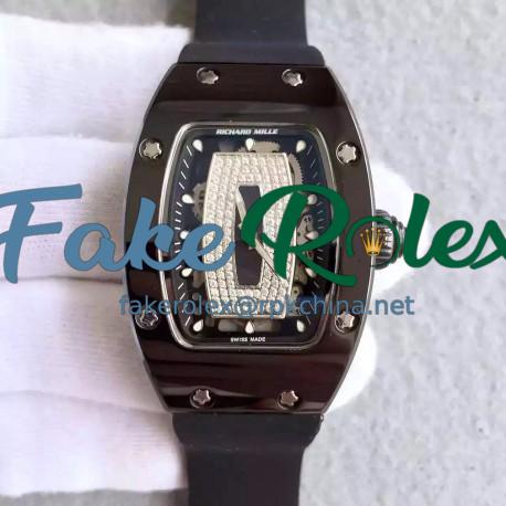 Replica Richard Mille RM07 Ladies PVD Black & Diamonds Dial M6T51