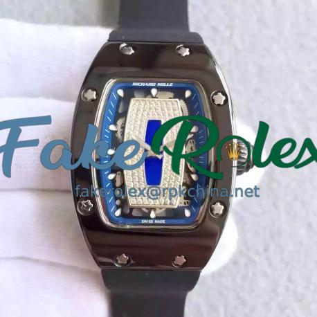 Replica Richard Mille RM07 Ladies PVD Blue & Diamonds Dial M6T51