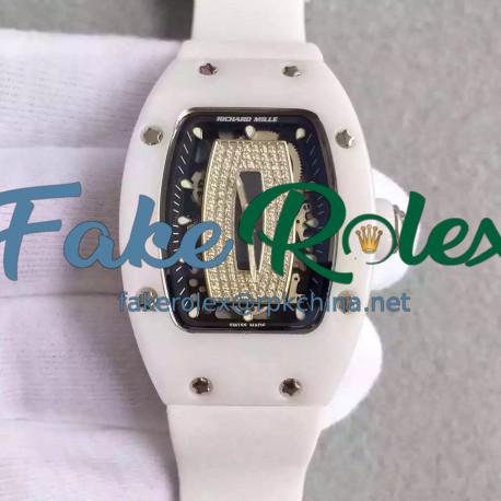 Replica Richard Mille RM07 Ladies Ceramic Black & Diamonds Dial M6T51