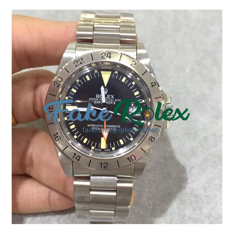 Replica Rolex Explorer II 1655 Steve McQueen LF Stainless Steel Black Dial Swiss 2836-2