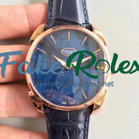 Replica Parmigiani Fleurier Tonda 1950 PFC267-1000600-HA3141 Rose Gold Meteorite Blue Dial Swiss PF701