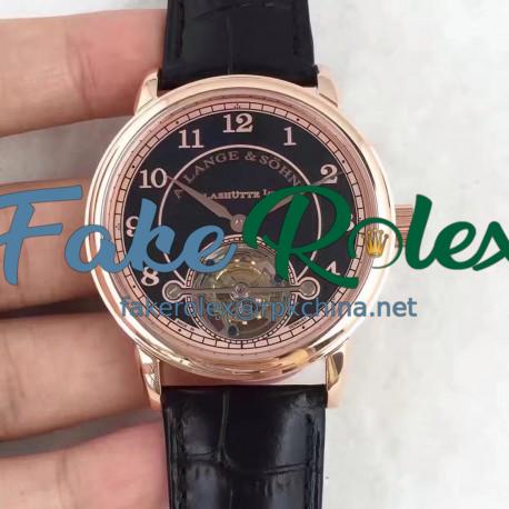 Replica A. Lange & Sohne 1815 Tourbillon 730.032 LH Rose Gold Black Dial Swiss L102.1