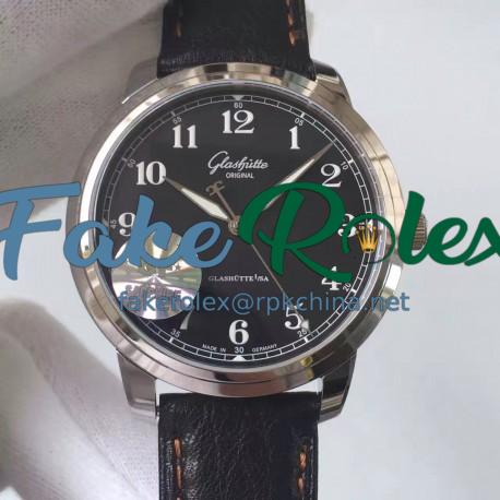 Replica Glashutte Original Senator Excellence 36-01-03-02-01 GF Stainless Steel Black Dial Swiss Calibre 36-01