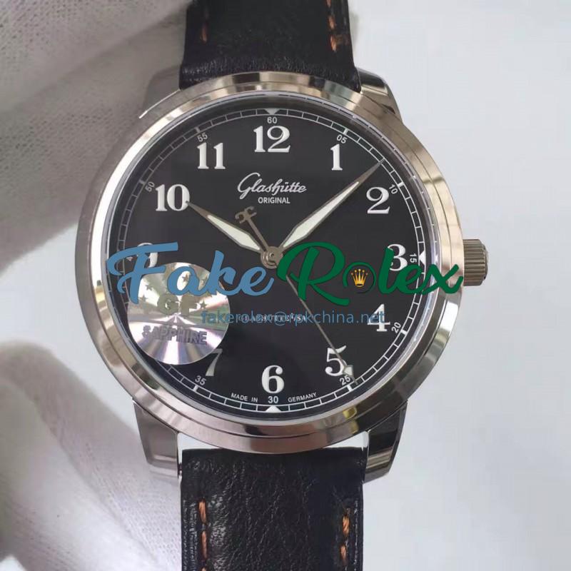 Replica Glashutte Original Senator Excellence 36-01-03-02-01 GF Stainless Steel Black Dial Swiss Calibre 36-01