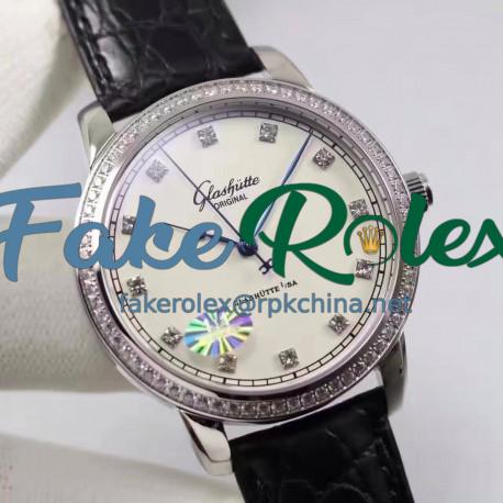 Replica Glashutte Original Senator Excellence 1-36-01-01-02-01 GF Stainless Steel & Diamonds White & Diamonds Dial Swiss Calibre